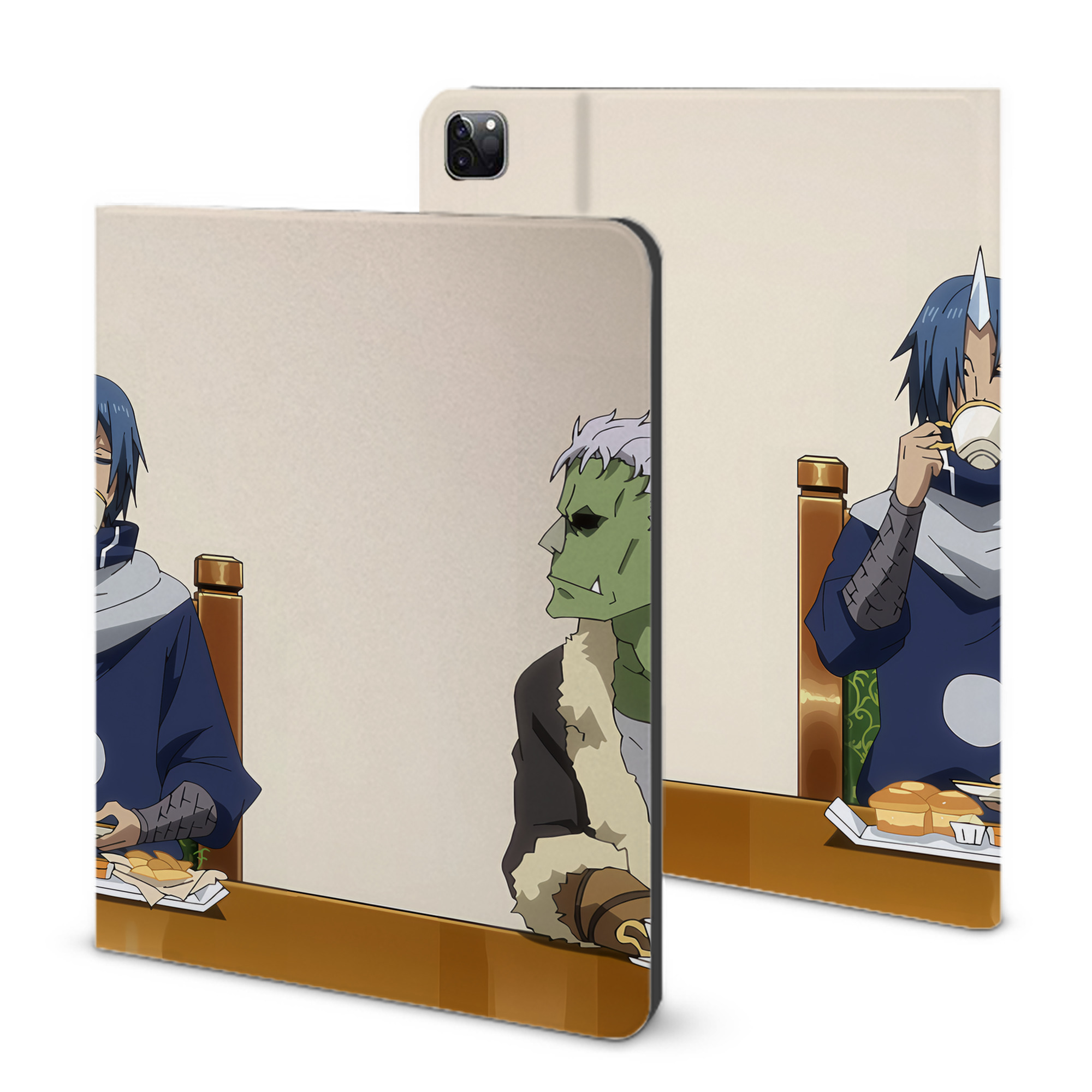 （画像用） 転スラ Regarding Reincarnated to Slime IPad ケース ブック型 PUレザー TPU 耐衝撃 軽量 薄型 ペン収納なし 全面保護 IPad 各モデル対応